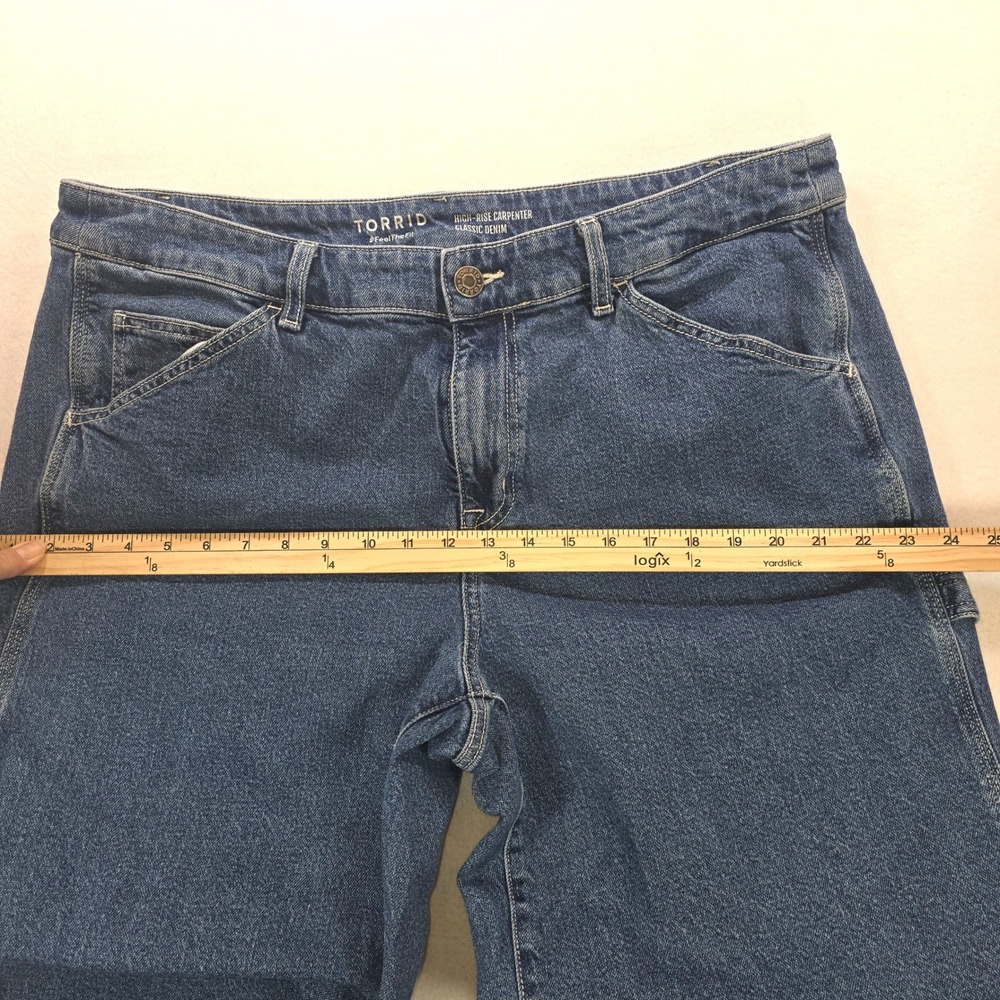 Torrid High Rise Carpenter Wide Leg Jeans Medium Wash Blue Denim Womens 16R - Picture 5 of 12